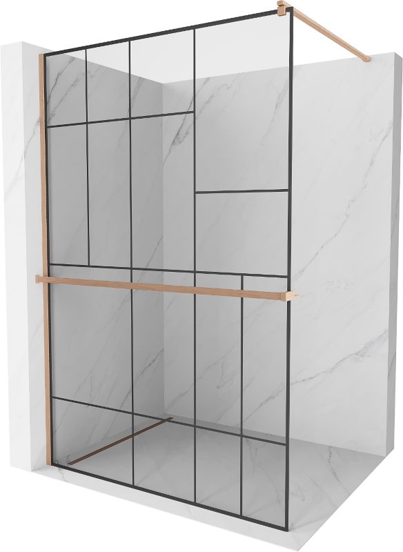 Ścianka prysznicowa Mexen Kioto+ czarny wzór 100 x 200 cm 800-100-121-65-781 szt.