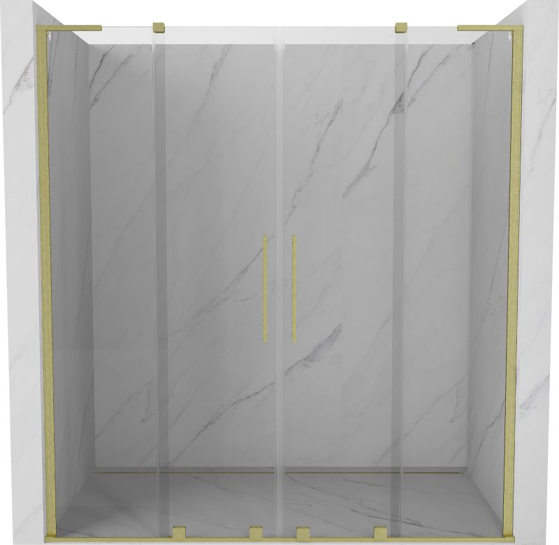 Drzwi prysznicowe rozsuwane Mexen Velar L złoty 200x200 cm 1 szt.
