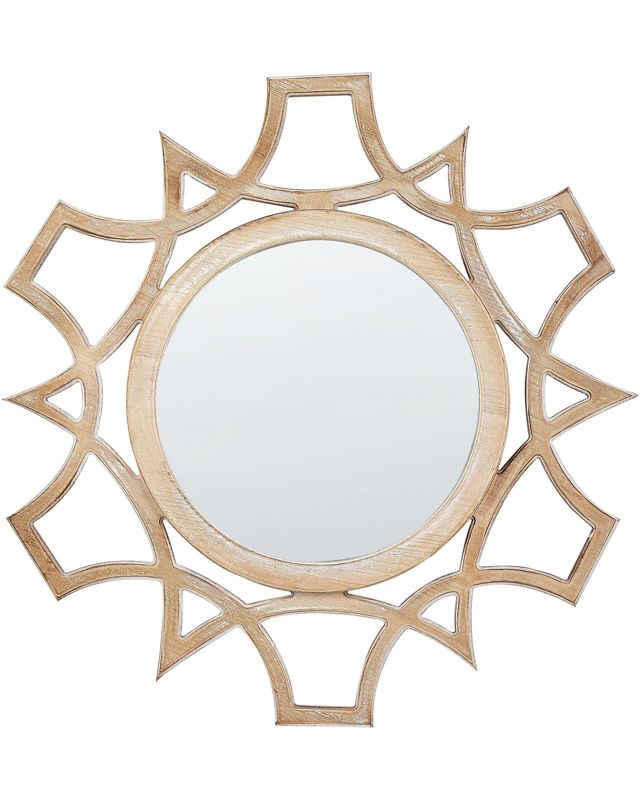 Lustro ścienne Zapopan 60 cm 60 cm Jasne drewno 1 szt.