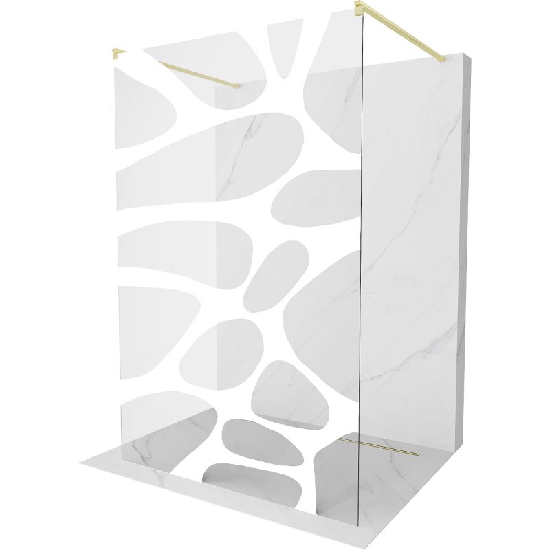 Ścianka prysznicowa Mexen Kioto biały wzór/złoty 140x200 cm 800-140-002-55-97 1 szt.