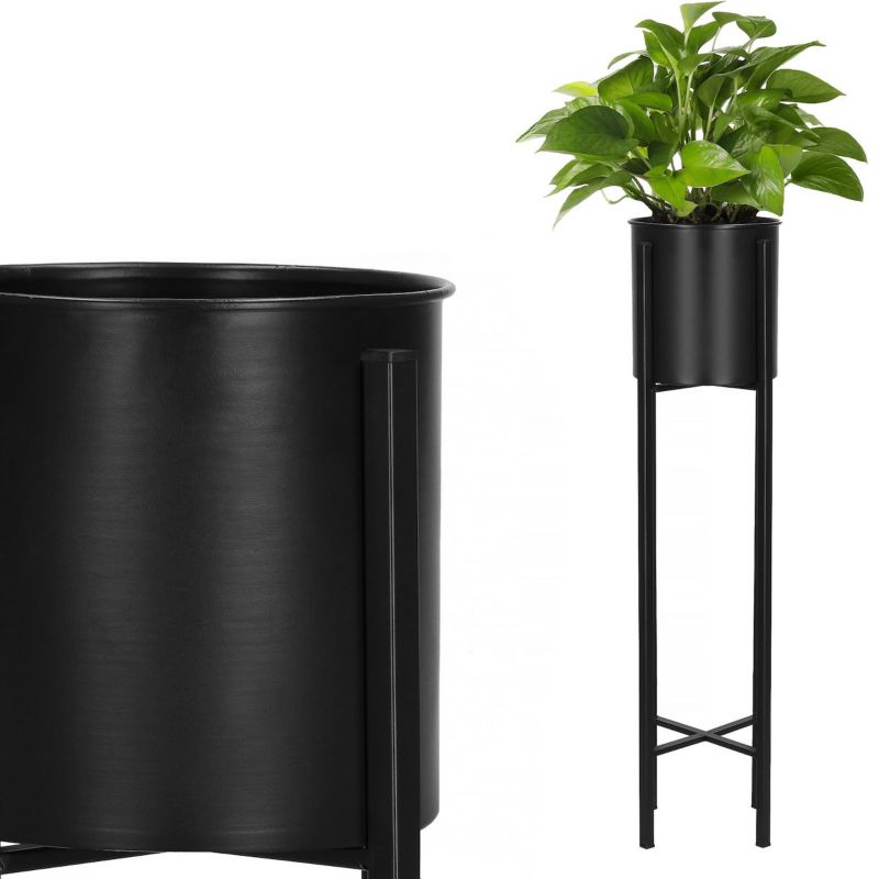 Stojący kwietnik Springos 74 cm stojak z doniczką na kwiaty nowoczesny loft czarny 1 szt.