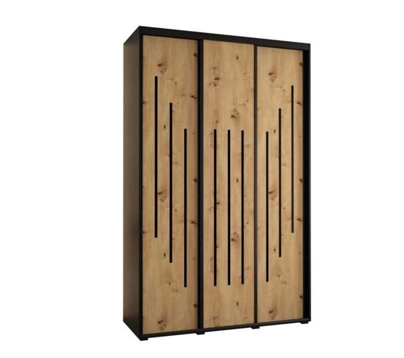 Szafa przesuwna Abiks DAVOS 8 wysoka szer.150cm gł.60cm czarny/artisan/czarny 1szt.
