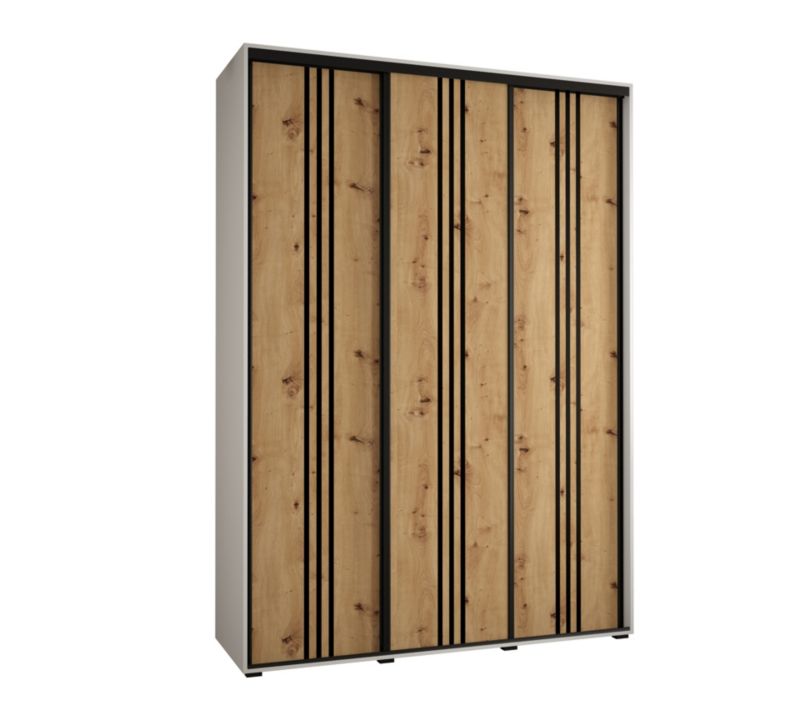 Szafa przesuwna Abiks DAVOS 6 wysoka szer.170cm gł.60cm biały/artisan/czarny 1szt.