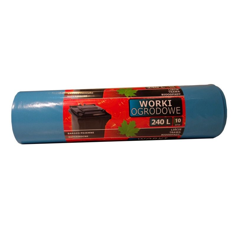 Supermocne Worki Ogrodowe Niebieskie 4iQ 240L komplet 10szt.