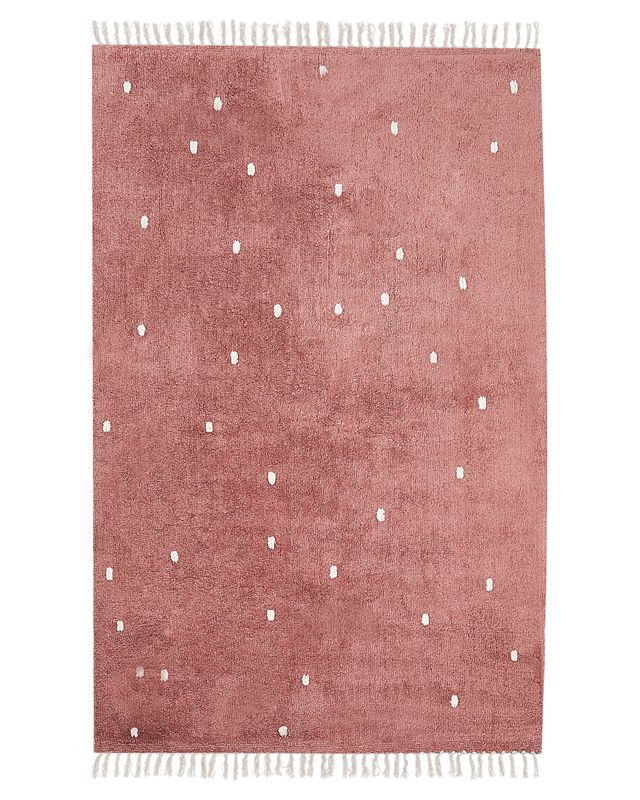 Dywan bawełniany w kropki 140 x 200 cm jasnoczerwony Astaf 1 szt.