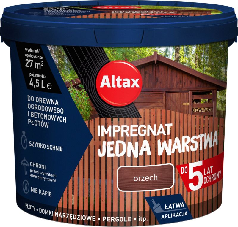 Impregnat Altax Jedna Warstwa orzech 4,5 l
