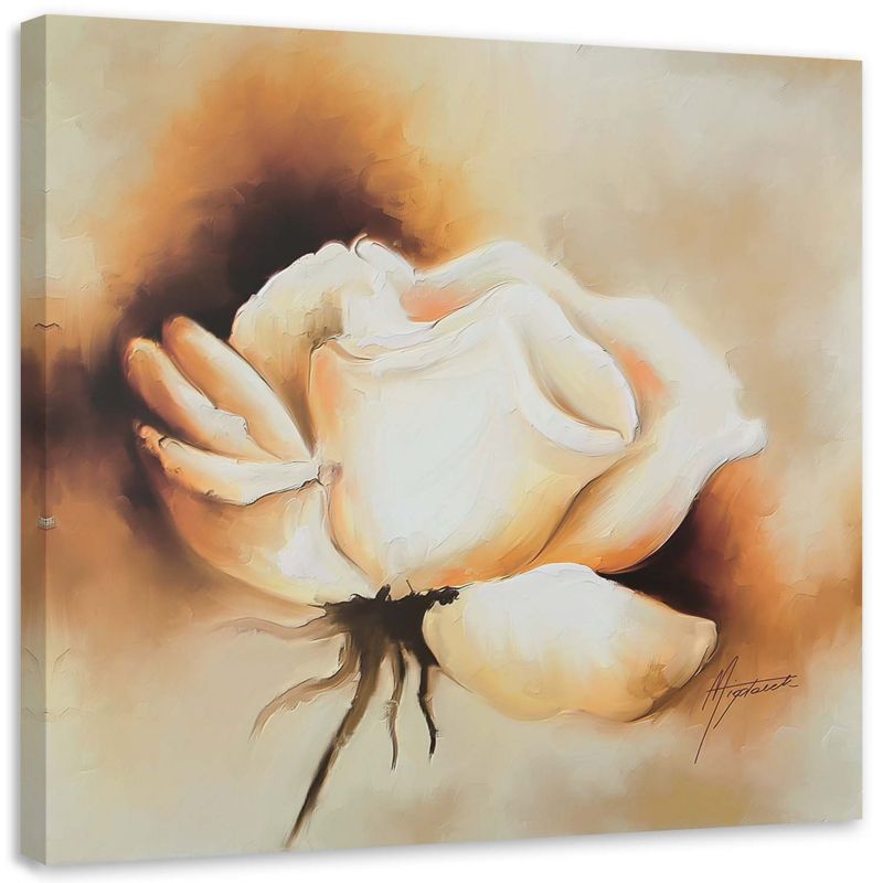 Obraz do salonu pokoju Feeby Róża Kwiat Beżowy Vintage 60x60cm 1szt