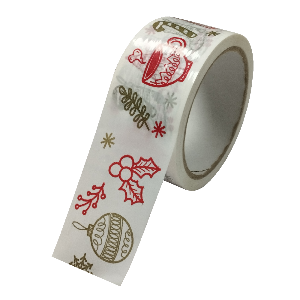Taśma Pakowa Świąteczna Buciki Hot-Melt 48MM 50MB - Opakowania.Online