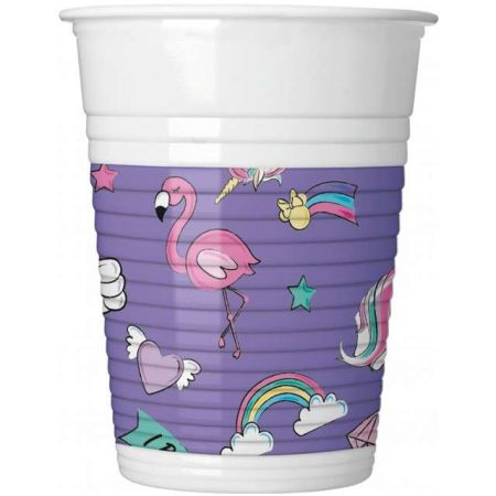 KUBECZKI PLASTIKOWE MINNIE&UNICORN 200ML 8SZTUK