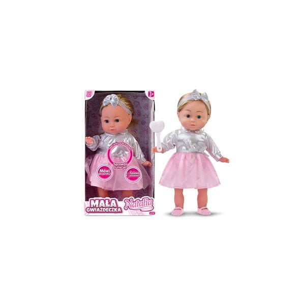 LALKA NATALIA MAŁA GWIAZDECZKA W SREBRNEJ BLUZCE 36 CM