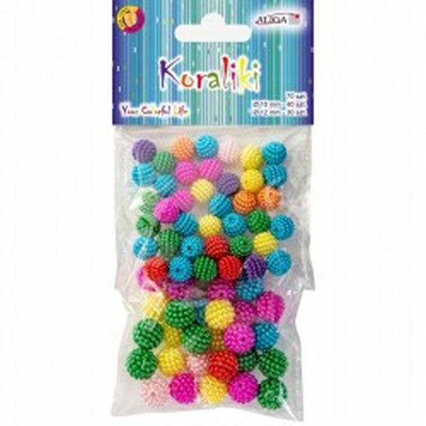 Koraliki plastikowe PJ-7865 mix wielkości, op. 70szt.