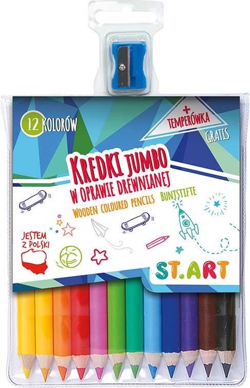 KREDKI JUMBO12 KOLORÓW+TEMPERÓWKA