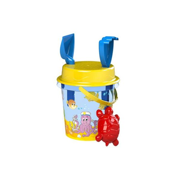 Zestaw do Piasku z Transparentnym Wiaderkiem Niebieski Ośmiornica 17cm Artyk