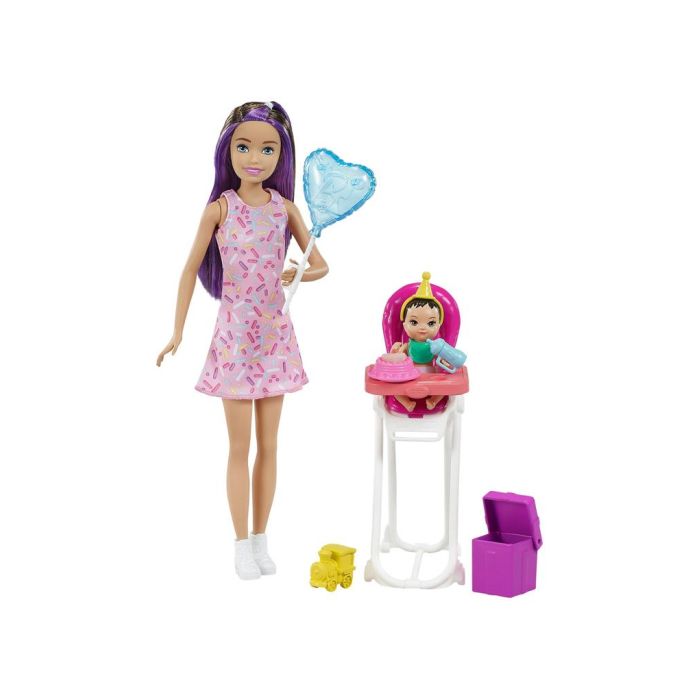 Barbie Lalka Skipper Opiekunka- Krzesełko Mini Urodziny Mattel GRP40 (asst.FHY97)