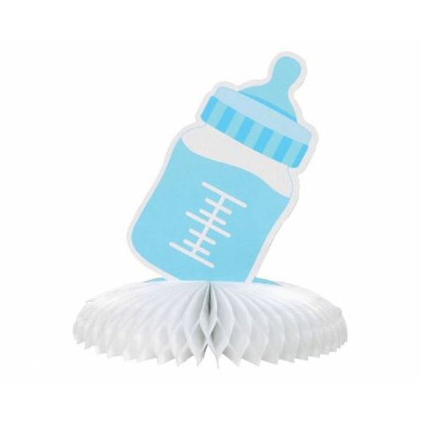 Dekoracja papierowa B&G na stół Baby Boy - butelka, jasnoniebieska, 17cm