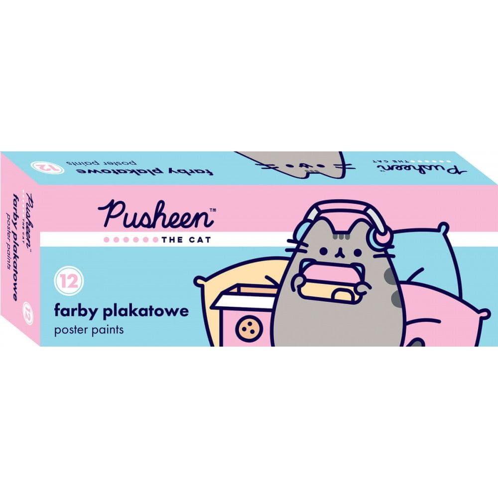 Farby Plakatowe Szkolne 12 kolorów 20 ml Pusheen