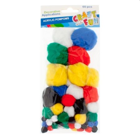 POMPON AKRYLOWY 60SZTUK