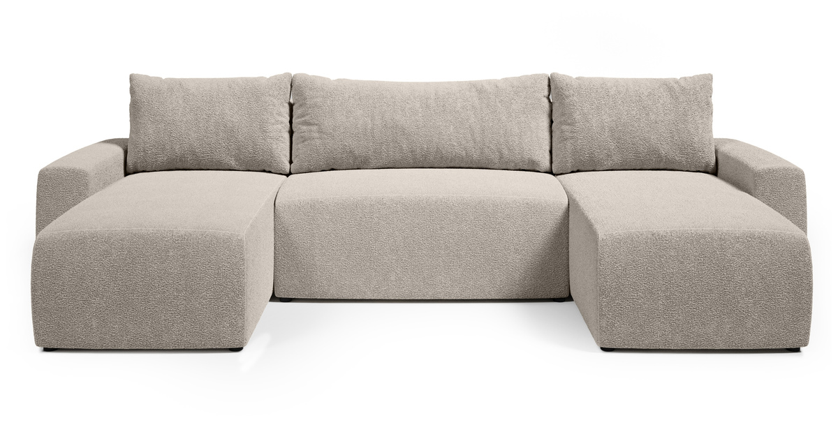 Duży nowoczesny narożnik do salonu z funkcją spania PLUSH U