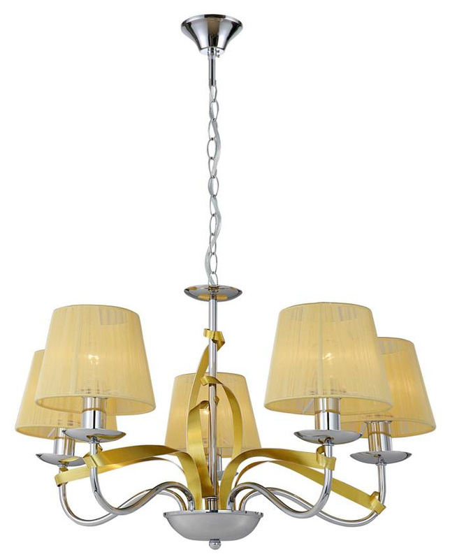 Lampa wisząca chrom złota wstęga 5xE14 DIJA