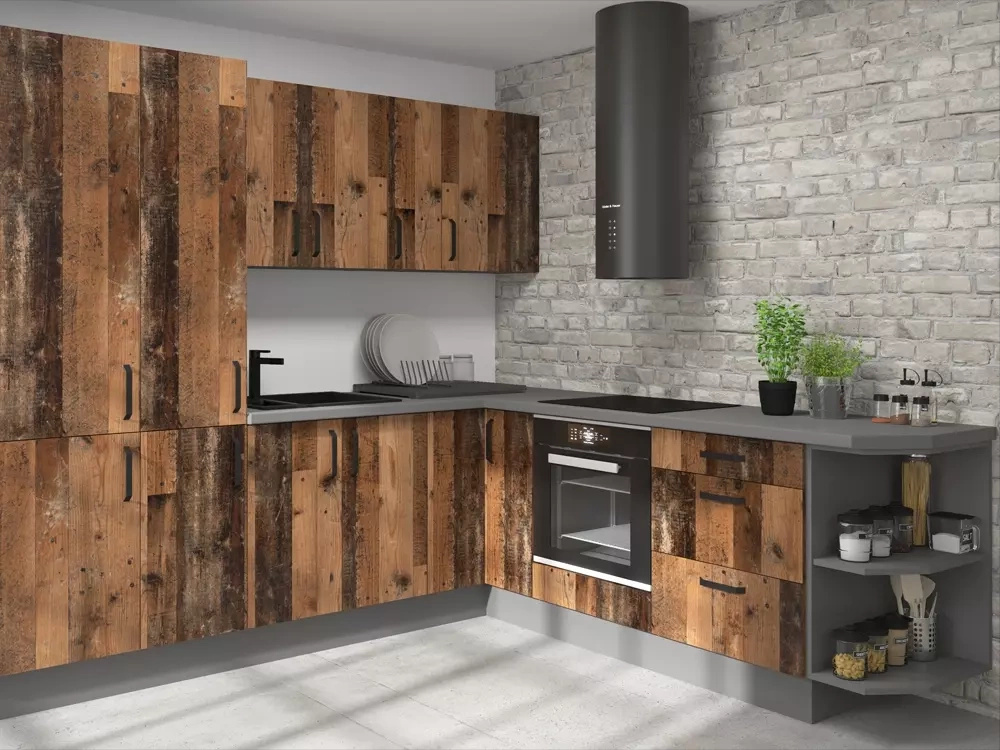 Zestaw mebli do kuchni w stylu vintage LESTY old style wood