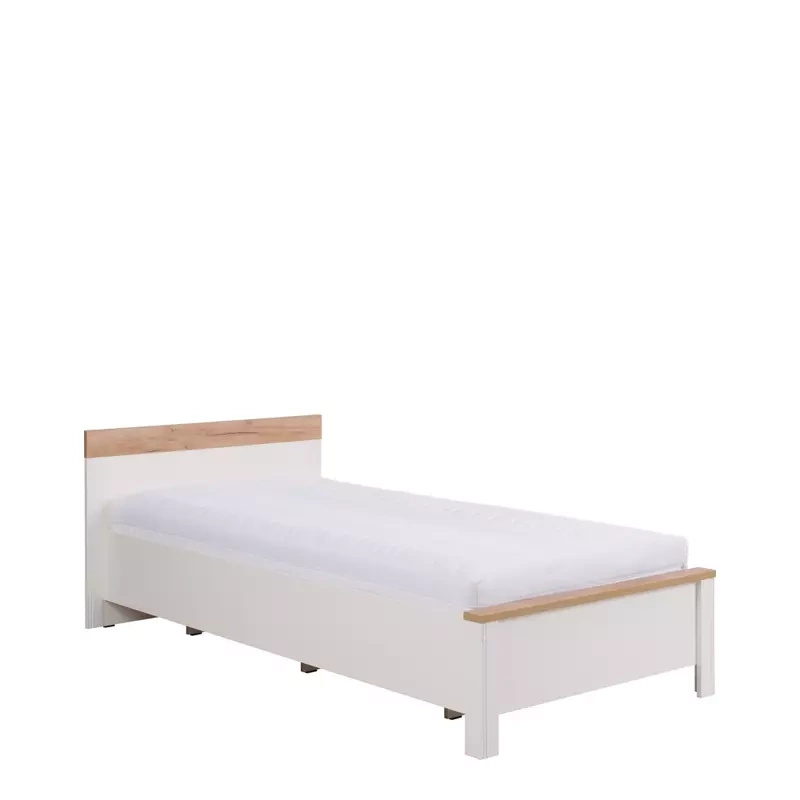 Łóżko jednoosobowe 90x200 crem dąb złoty NICEA