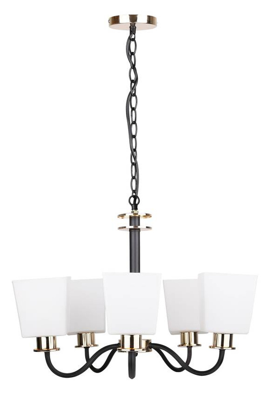 Lampa wisząca czarno-biała żyrandol 5xE27 Schubert