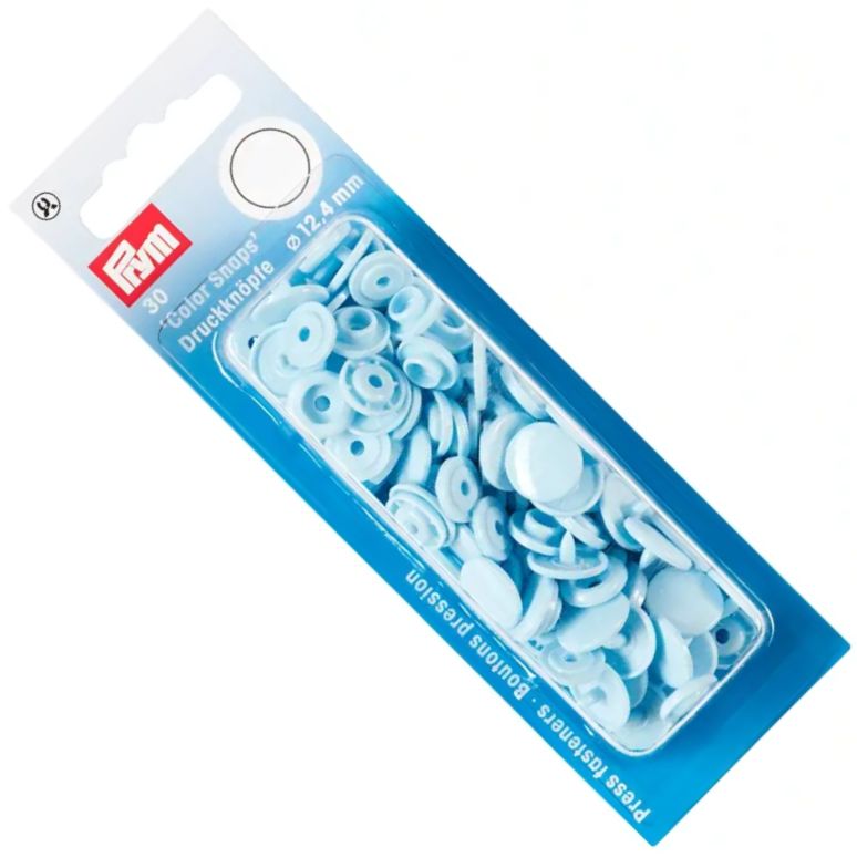 napy plastikowe COLOR SNAPS fi 12,4mm PRYM 393120 błękitne .