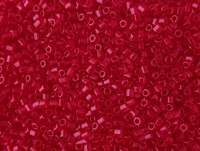koraliki szklane TOHO TR-08 kol. 5B przezroczysta czerwień 3mm 10g
