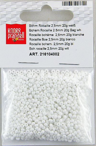 koraliki szklane 2,5mm kol biały 20g 216104002