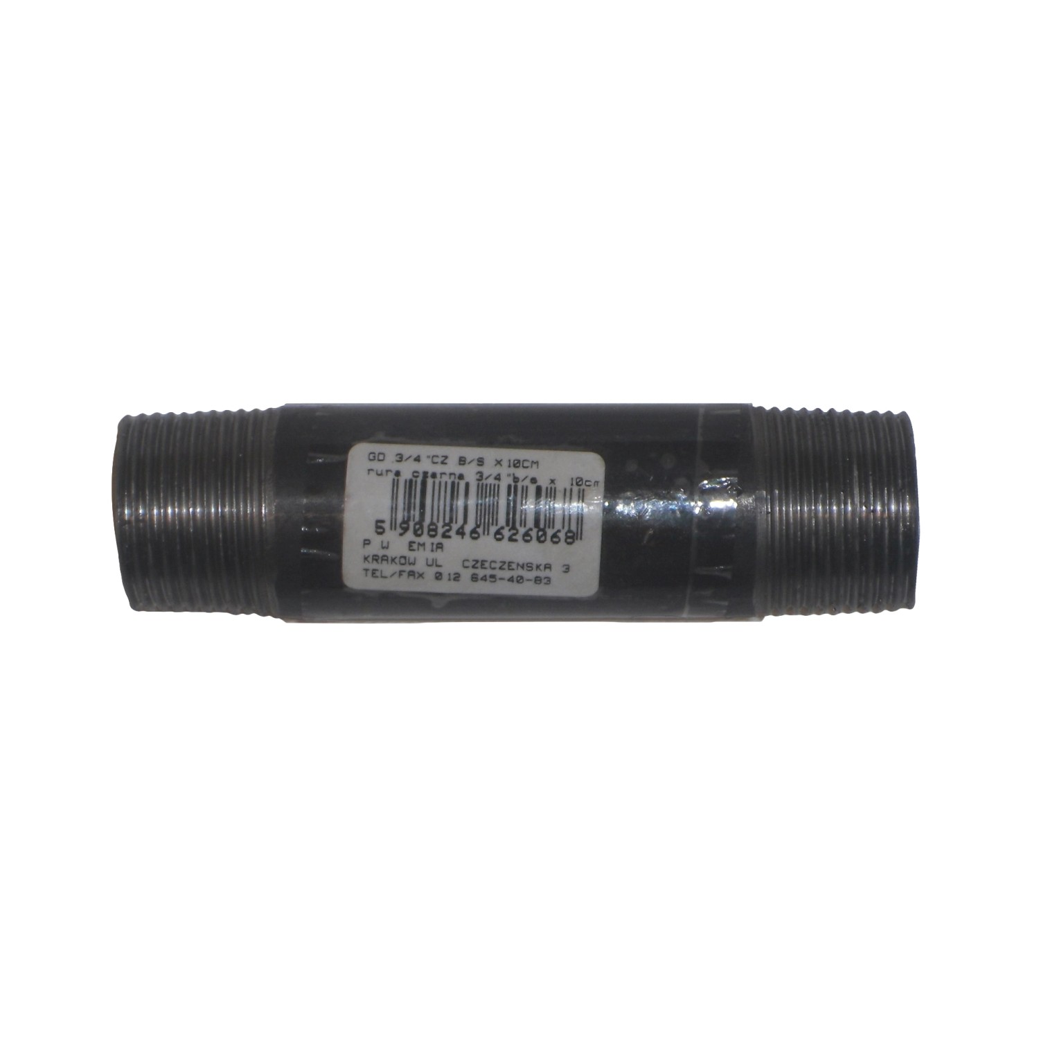 Emia Rura bez szwu czarna 3/4" 10 cm