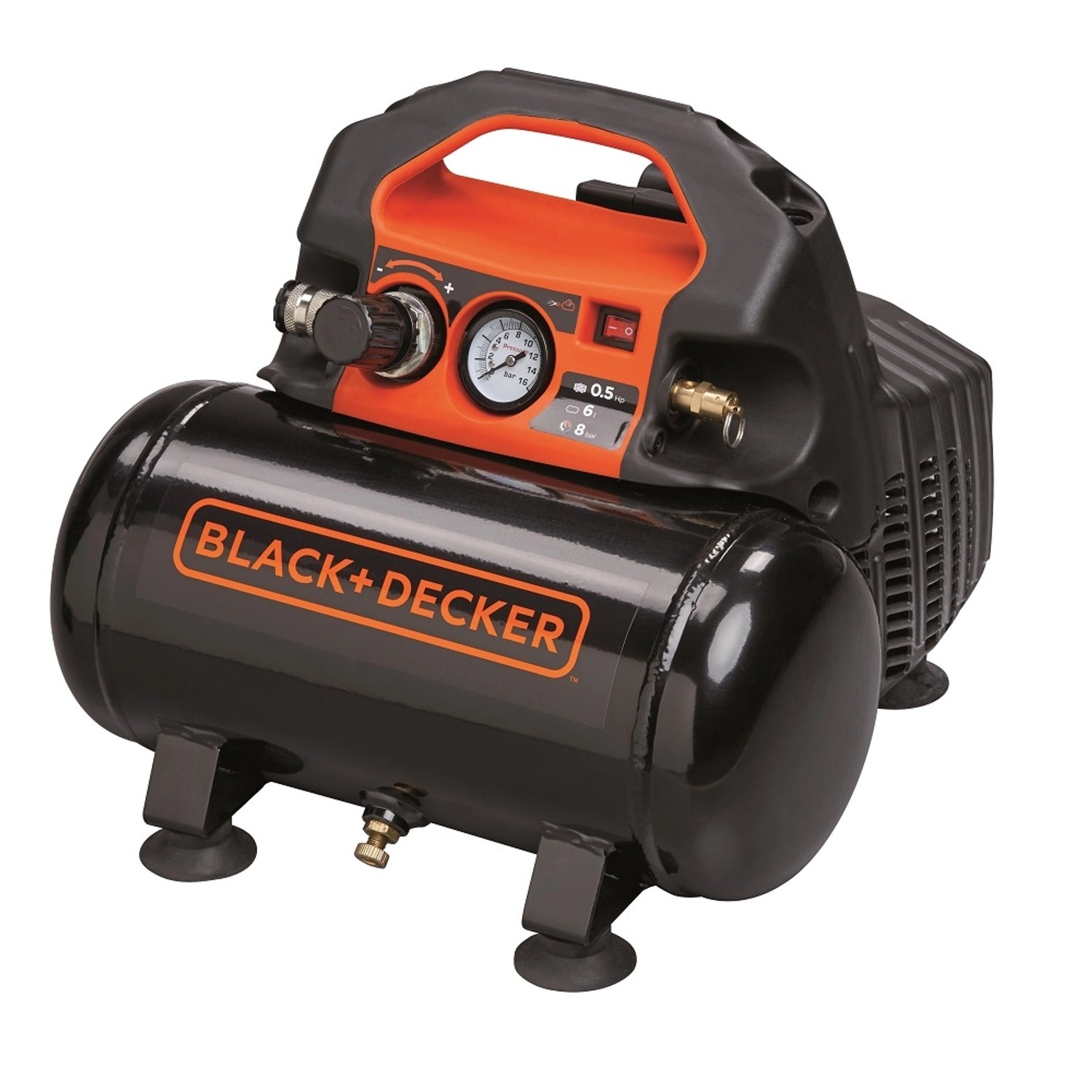 Black + Decker Kompresor bezolejowy 6 l 8 bar