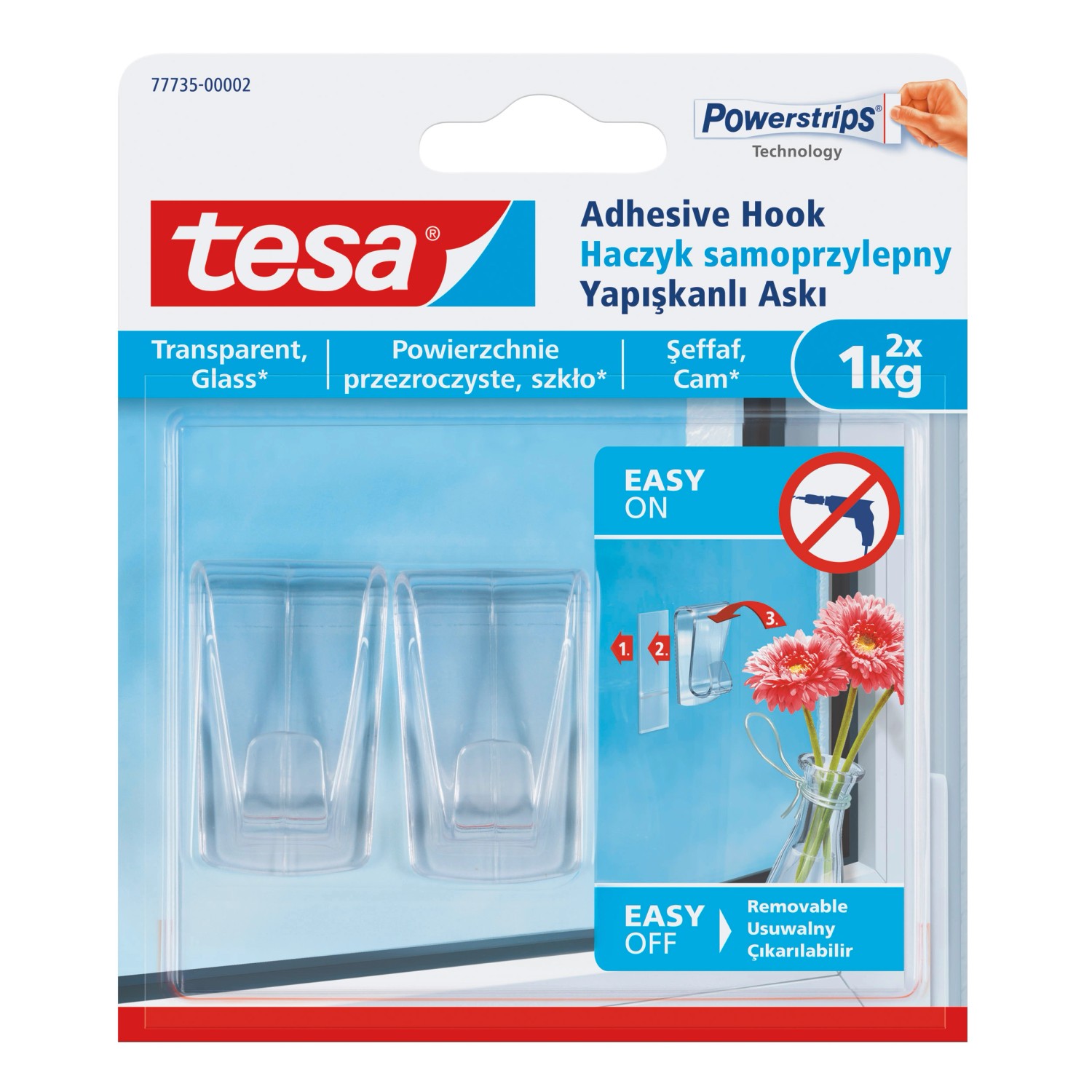 Tesa Haczyk dekoracyjny, 2 szt. do 1kg