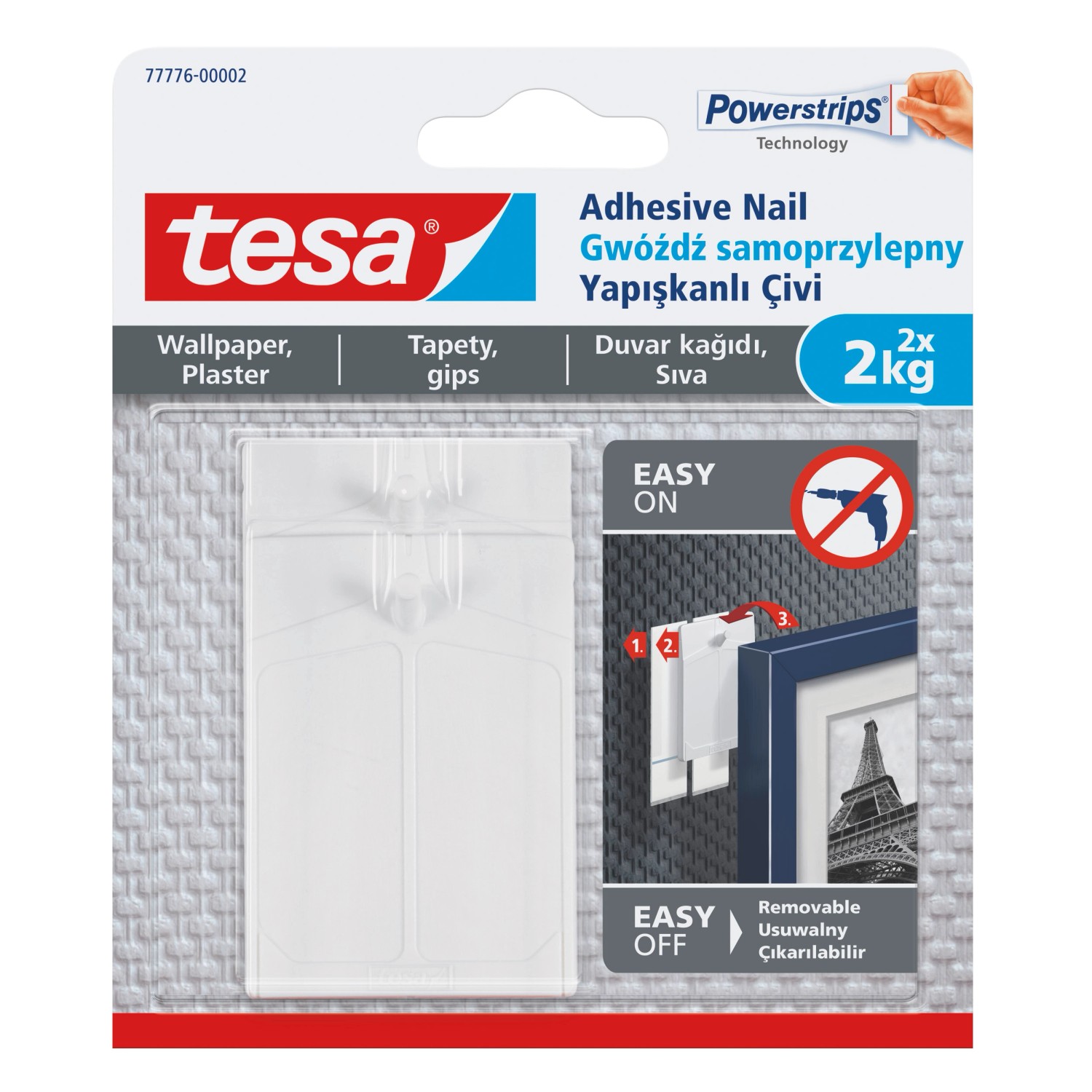 Tesa Gwóźdź samoprzylepny do tapet, 2 szt. do 2kg