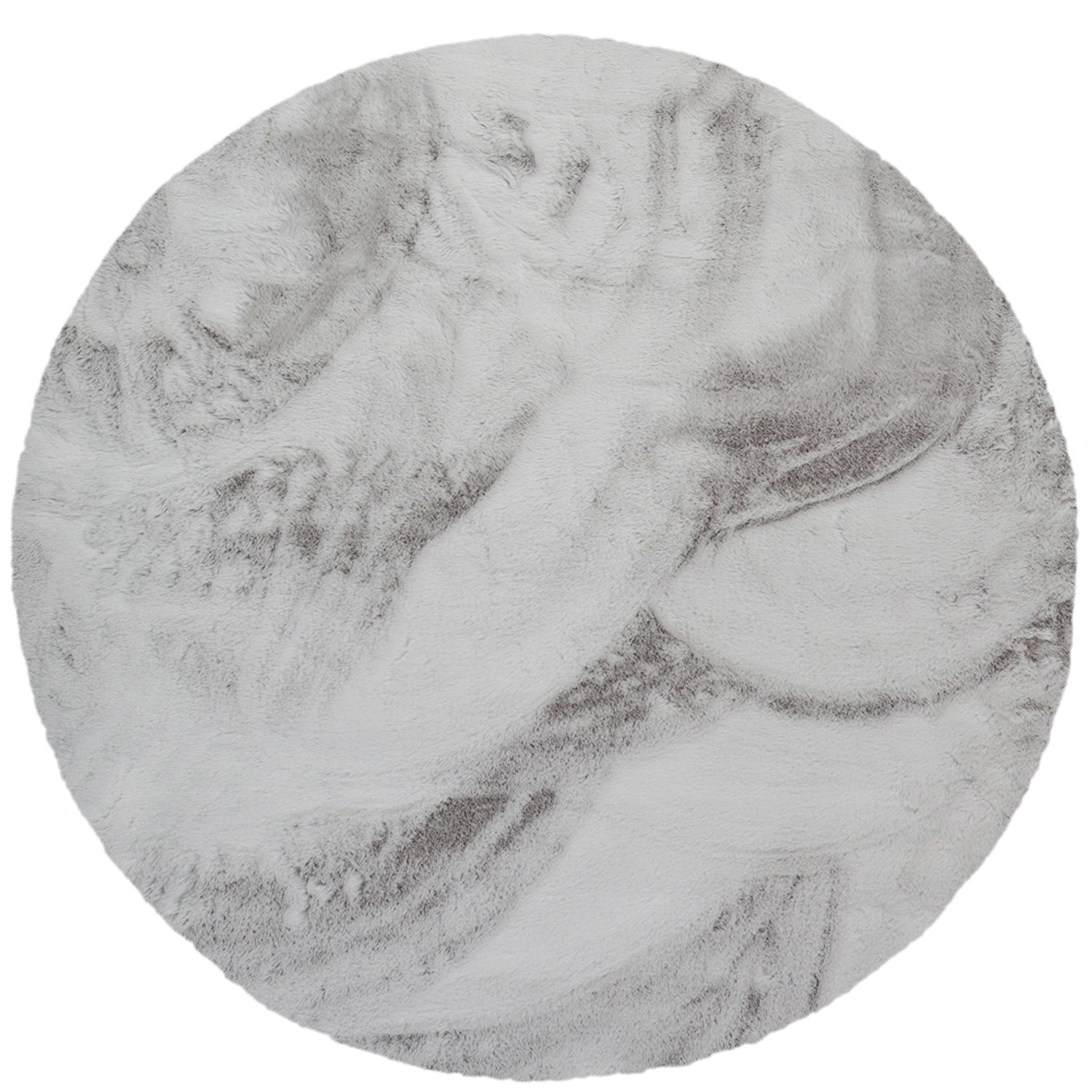 Dywan RABBIT-FUR jasny szary koło średnica 100 cm