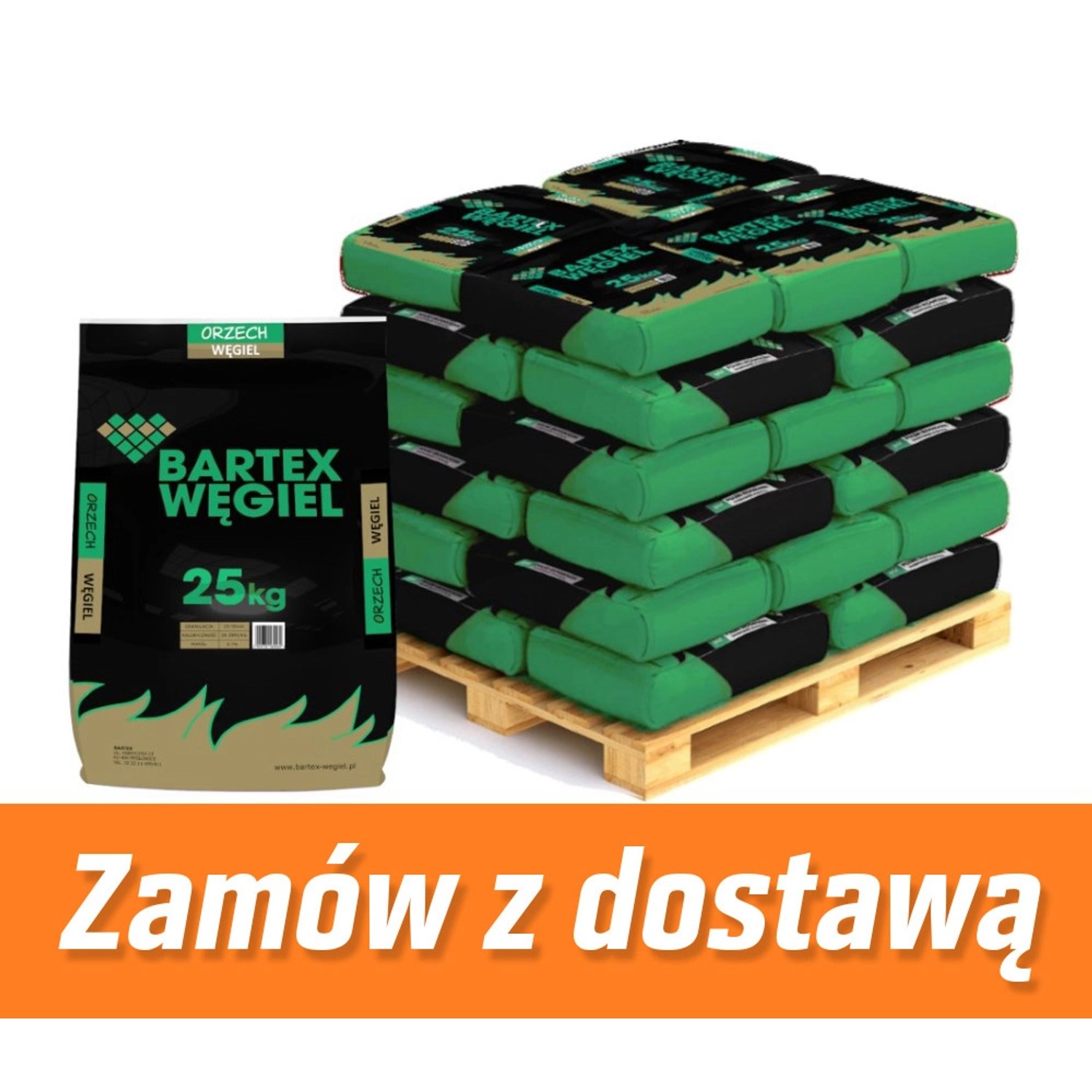 Węgiel Orzech 27-25 MJ 1000 kg