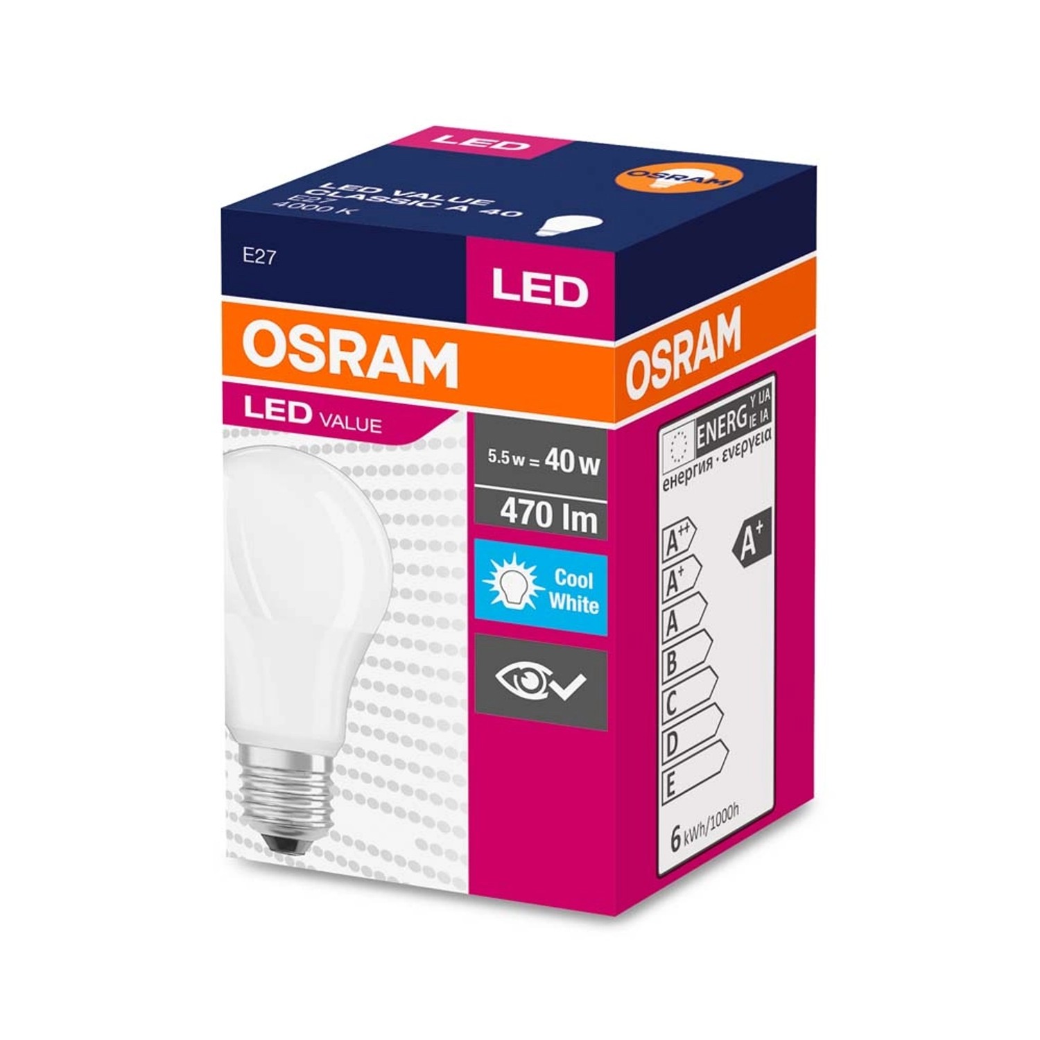 Żarówka LED VALUE CLASSIC A40 5,5W E27 470 lm 4000K