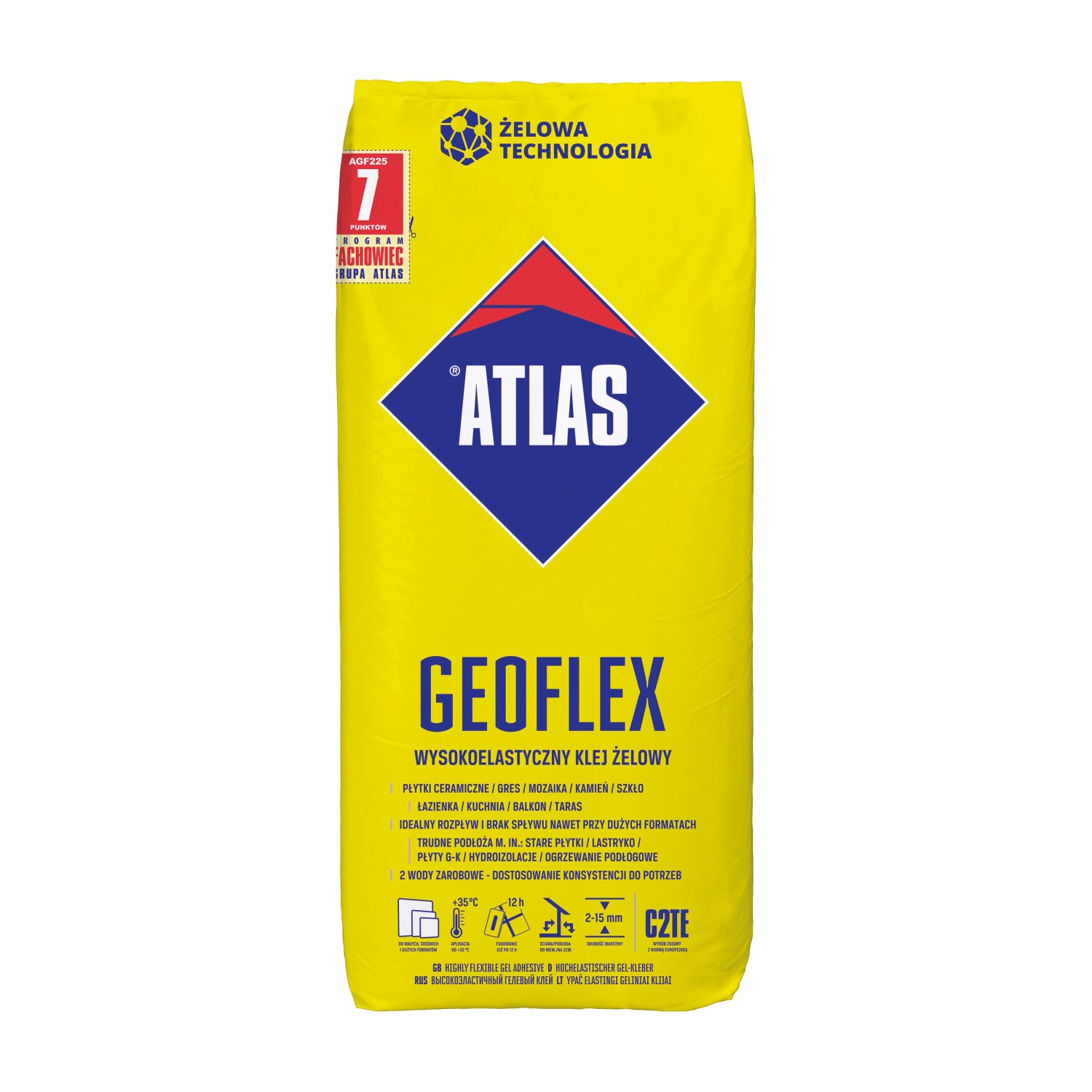 Atlas Wysokoelastyczny klej żelowy Geoflex 22,5 kg