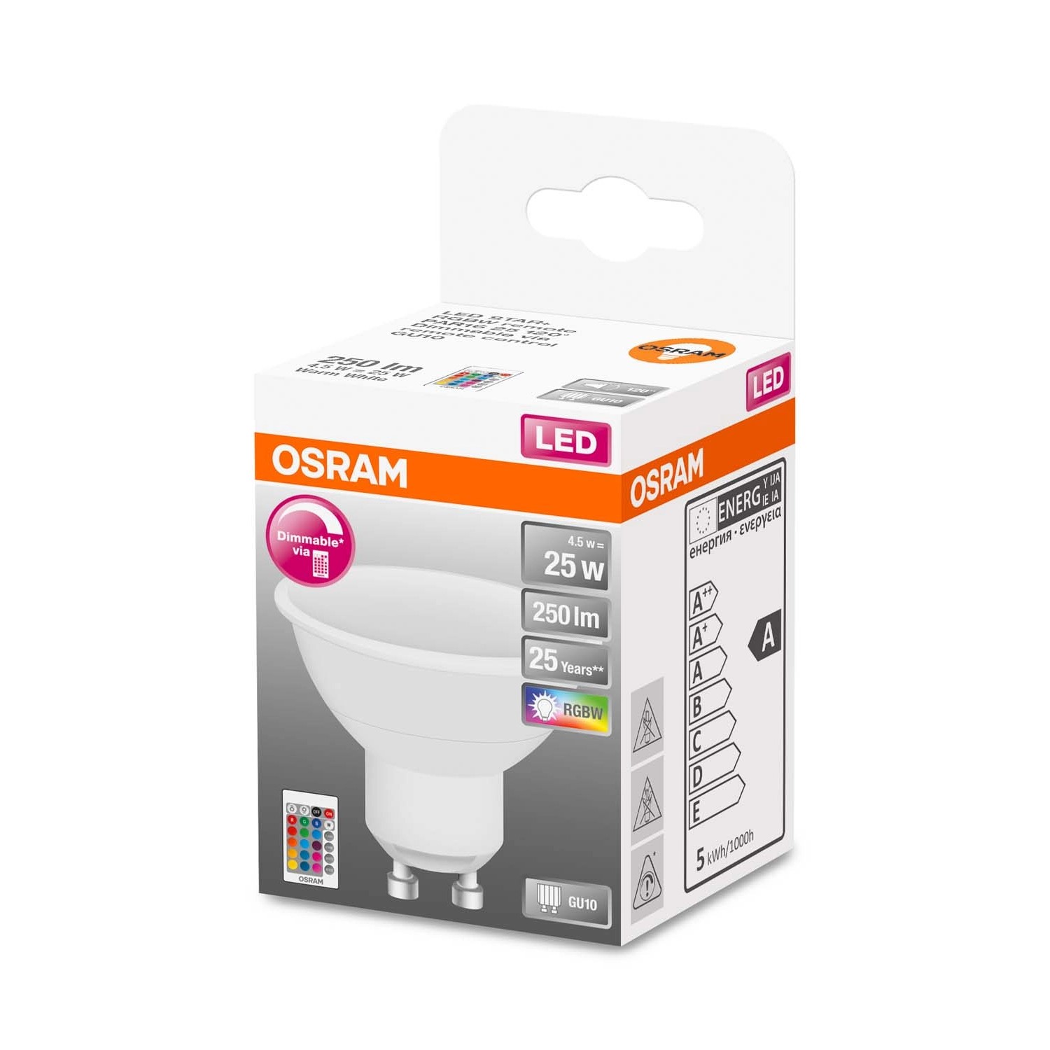 Osram Żarówka LED RGB 4,2W GU10 250 lm 2700K