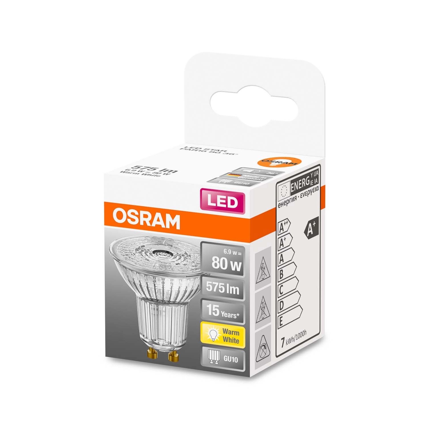 Osram Żarówka LED PAR16 80 36 st. 6,5W GU10 575 lm 2700K