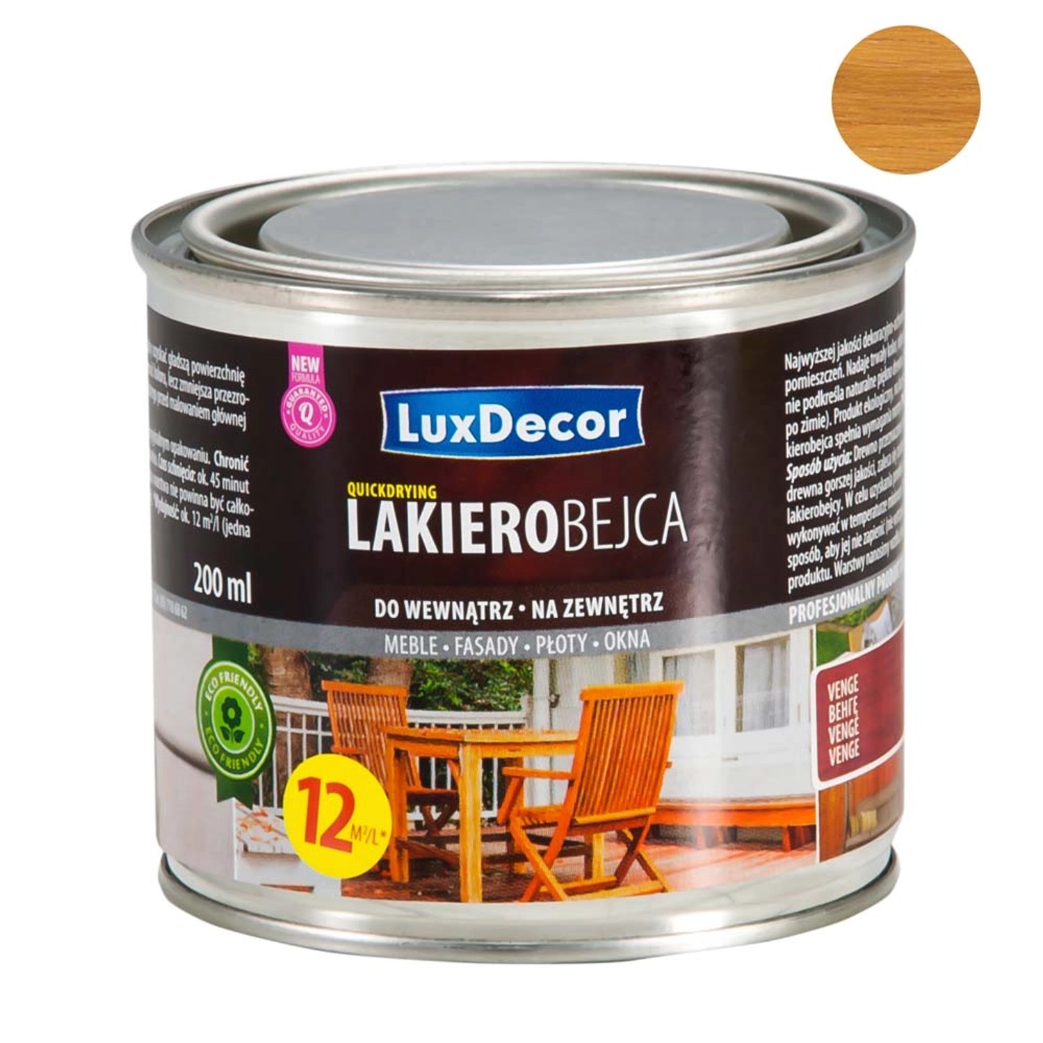 LuxDecor Lakierobejca do drewna dąb jasny 200 ml