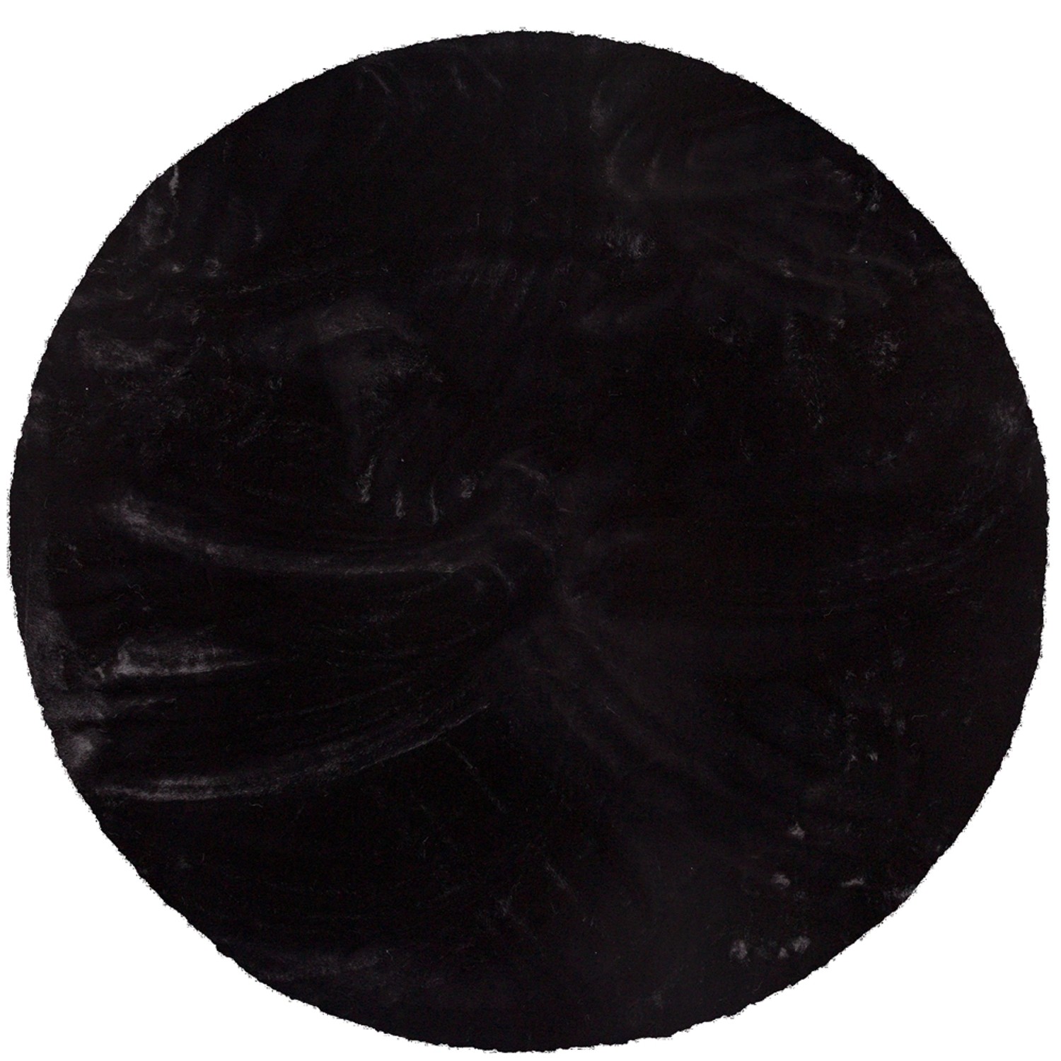 Dywan RABBIT-FUR czarny koło średnica 100 cm