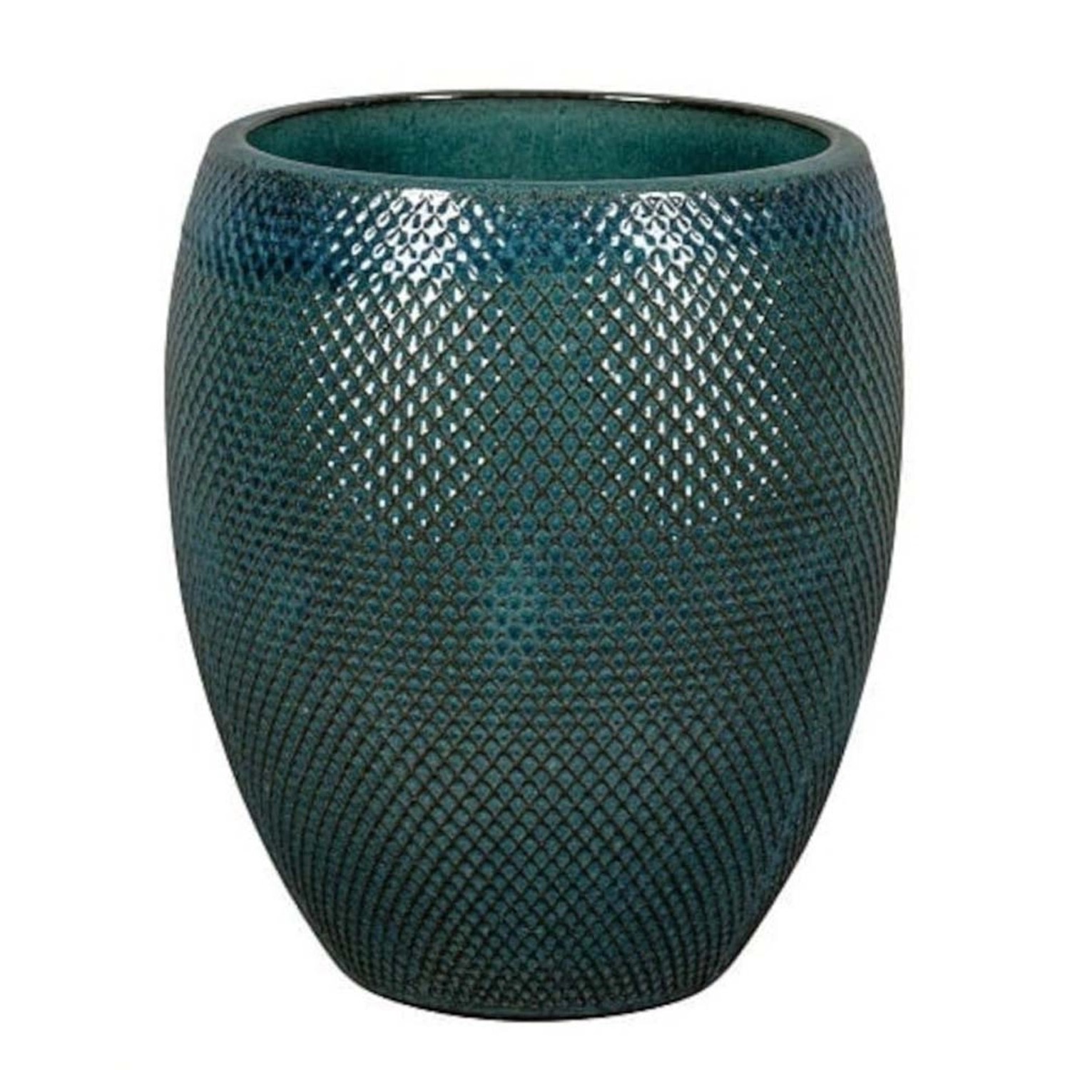 Donica ceramiczna Busan niebieska - 38 x 44 cm