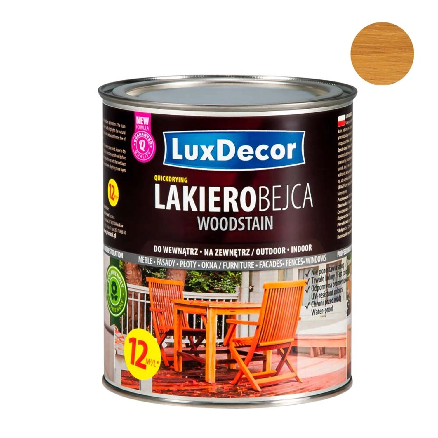 LuxDecor Lakierobejca do drewna dąb jasny 750 ml