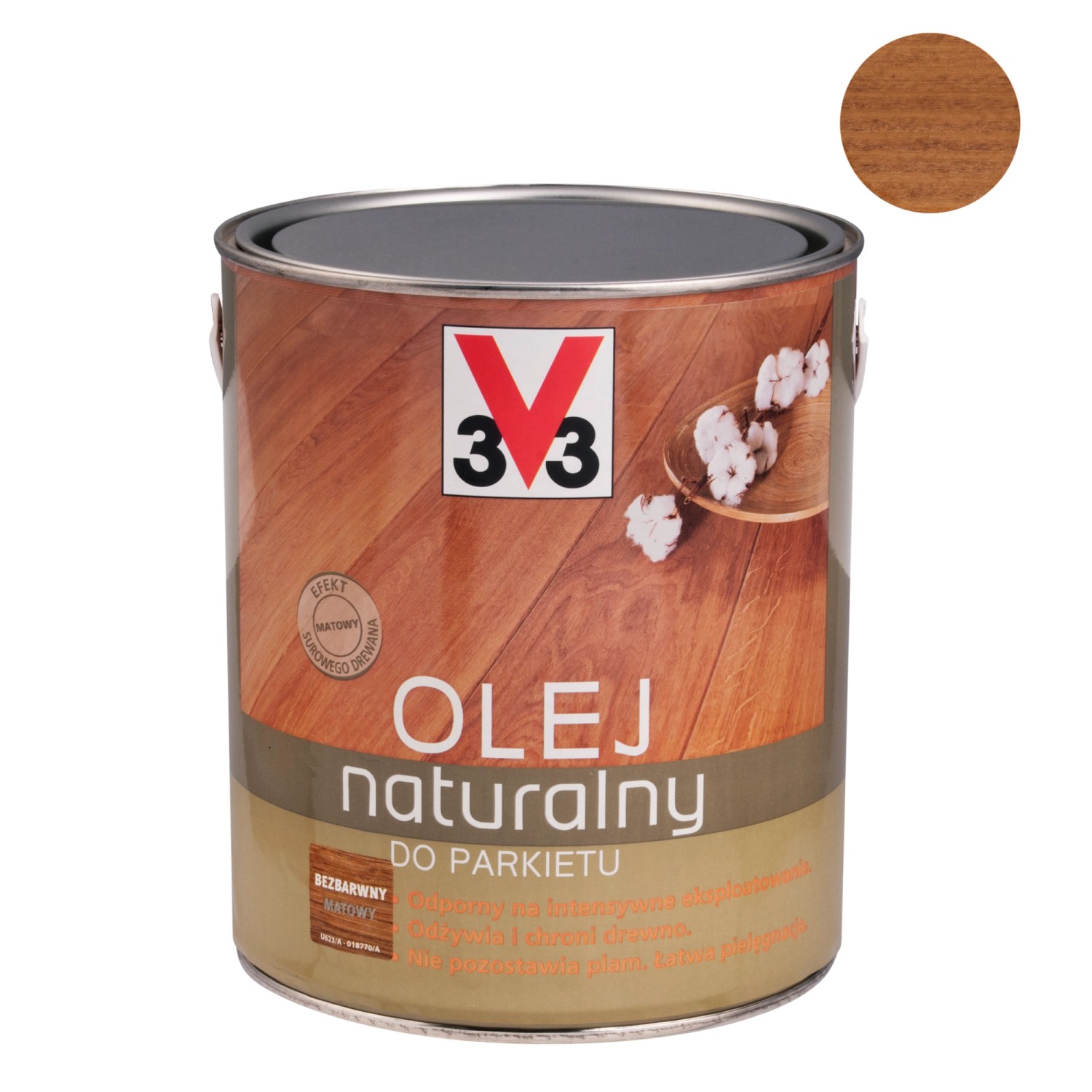 V33 Olej naturalny do parkietu mat bezbarwny 2,5L