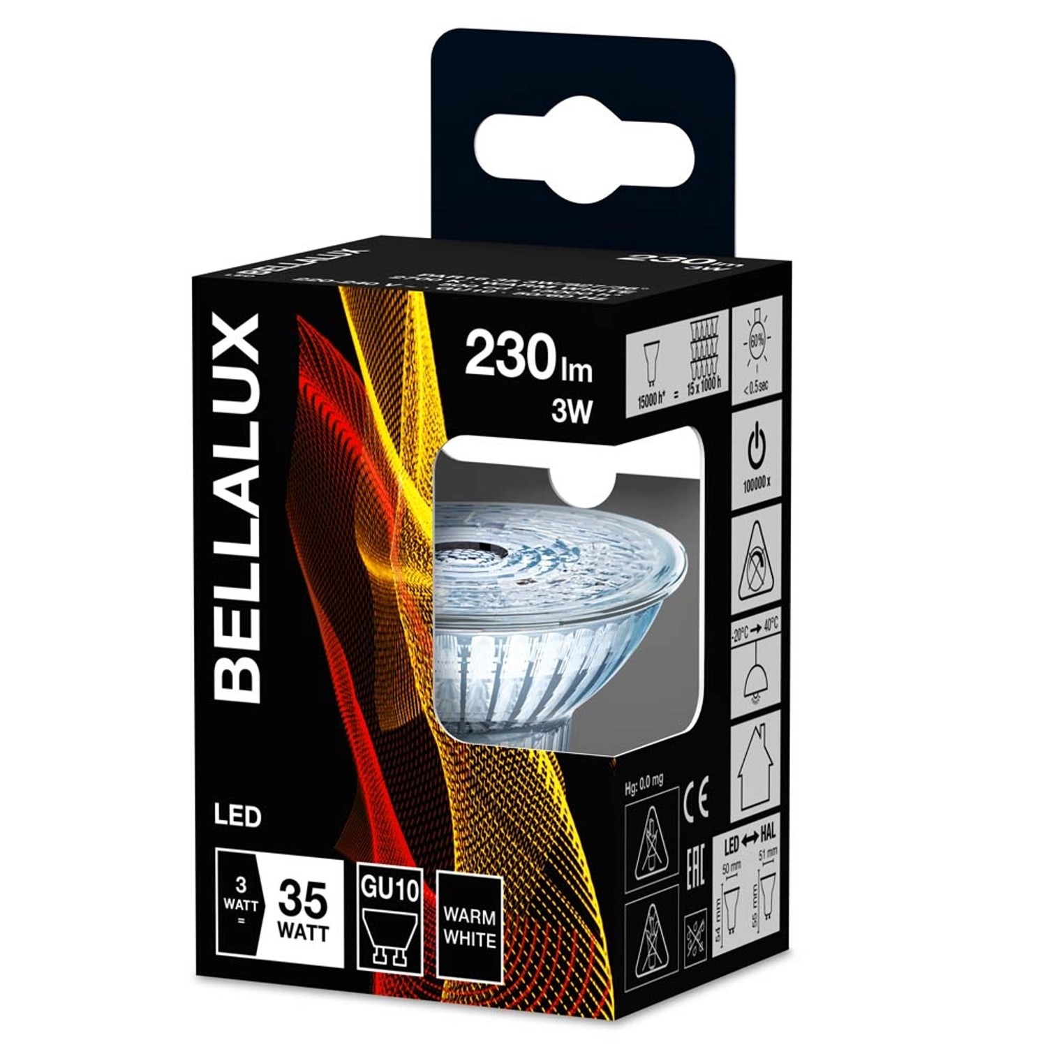 Żarówka LED PAR16 35 3W GU10 230 lm 2700K