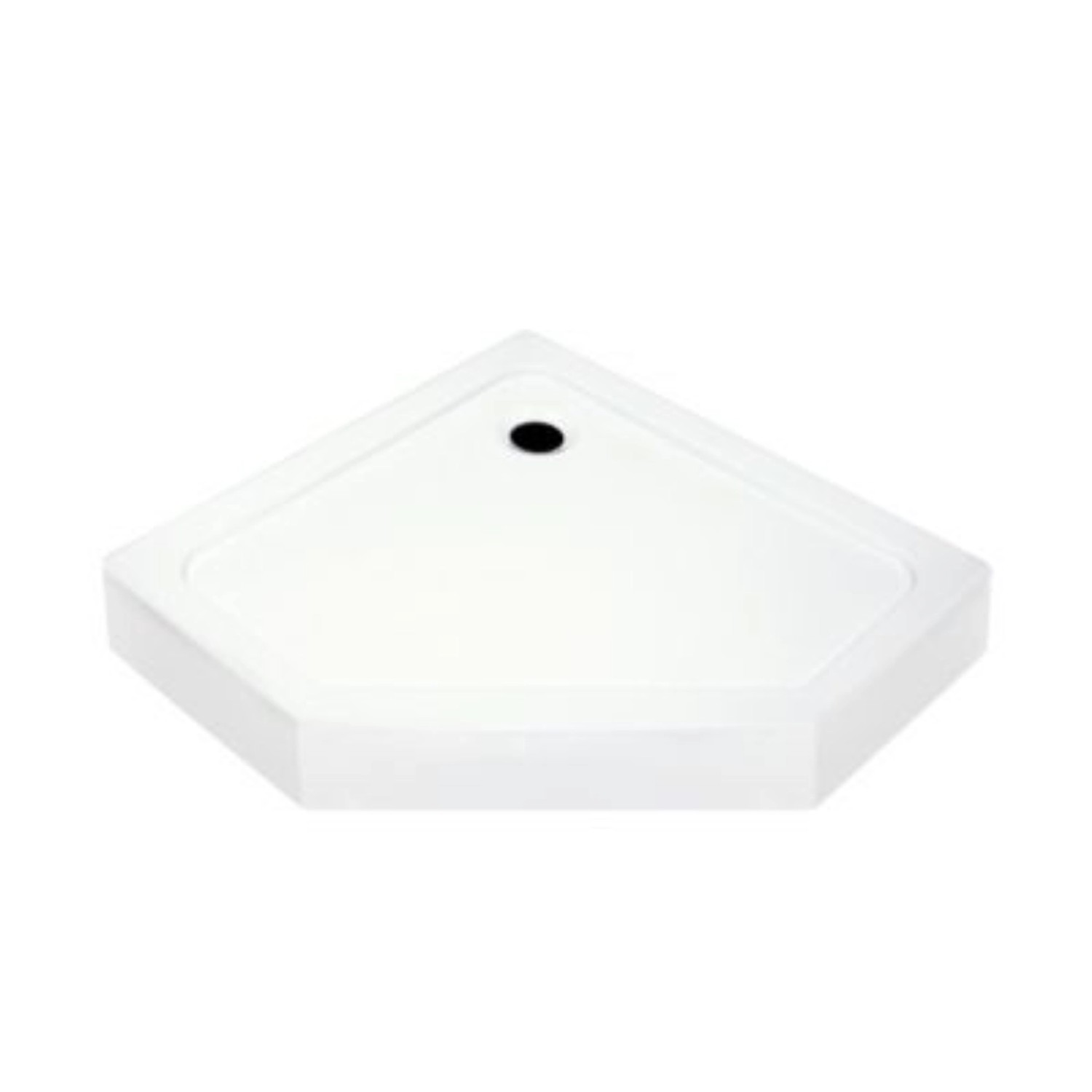 Brodzik pięciokątny Sirius biały 80 cm x 80 cm x 14 cm