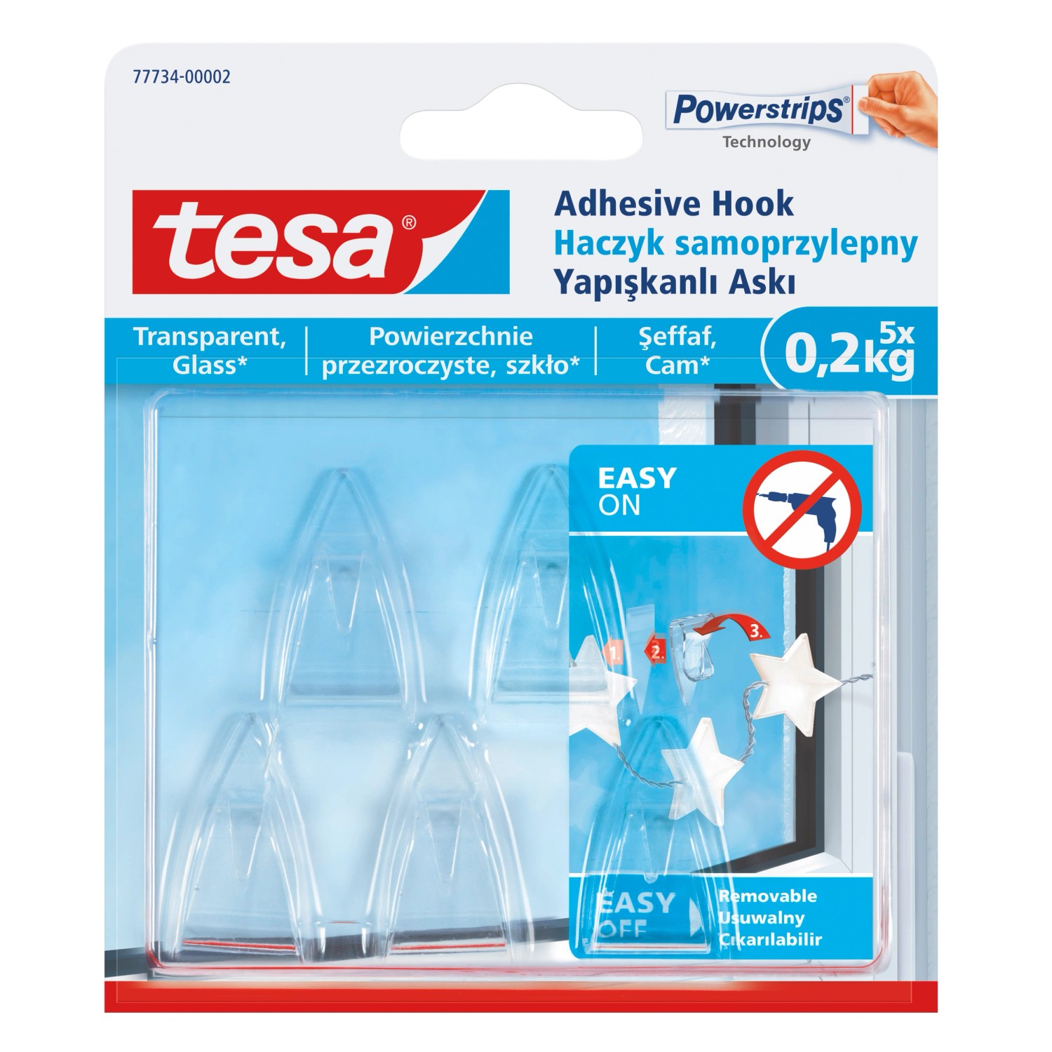 Tesa Haczyk dekoracyjny, 5 szt. do 0,2kg