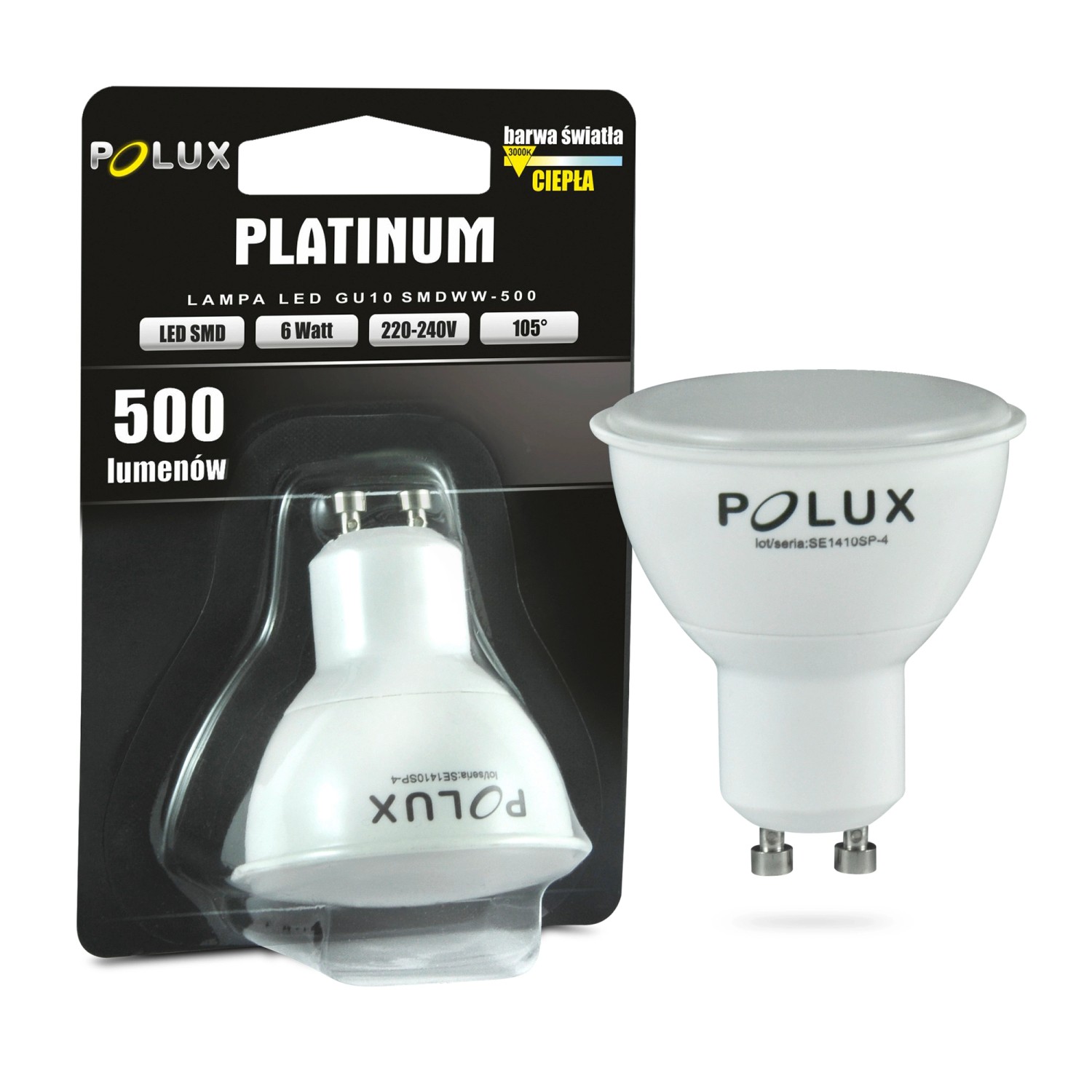 Polux Żarówka LED Platinum SMD WW 6 W GU10