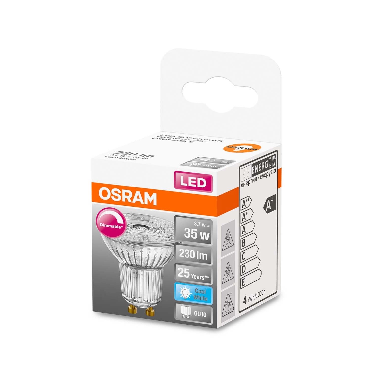 Osram Żarówka LED PAR16 35 DIM 36 st. 3,7W GU10 230 lm 4000K