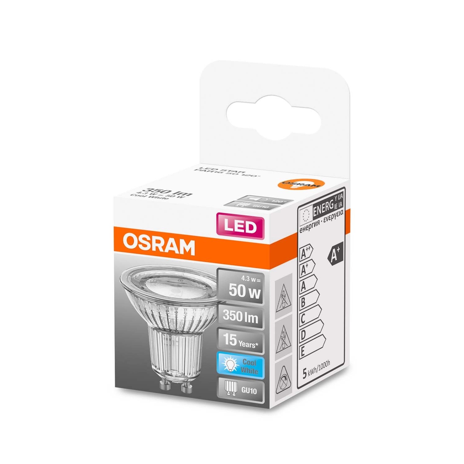 Osram Żarówka LED PAR16 50 120st. 4,3W GU10 350 lm 4000K